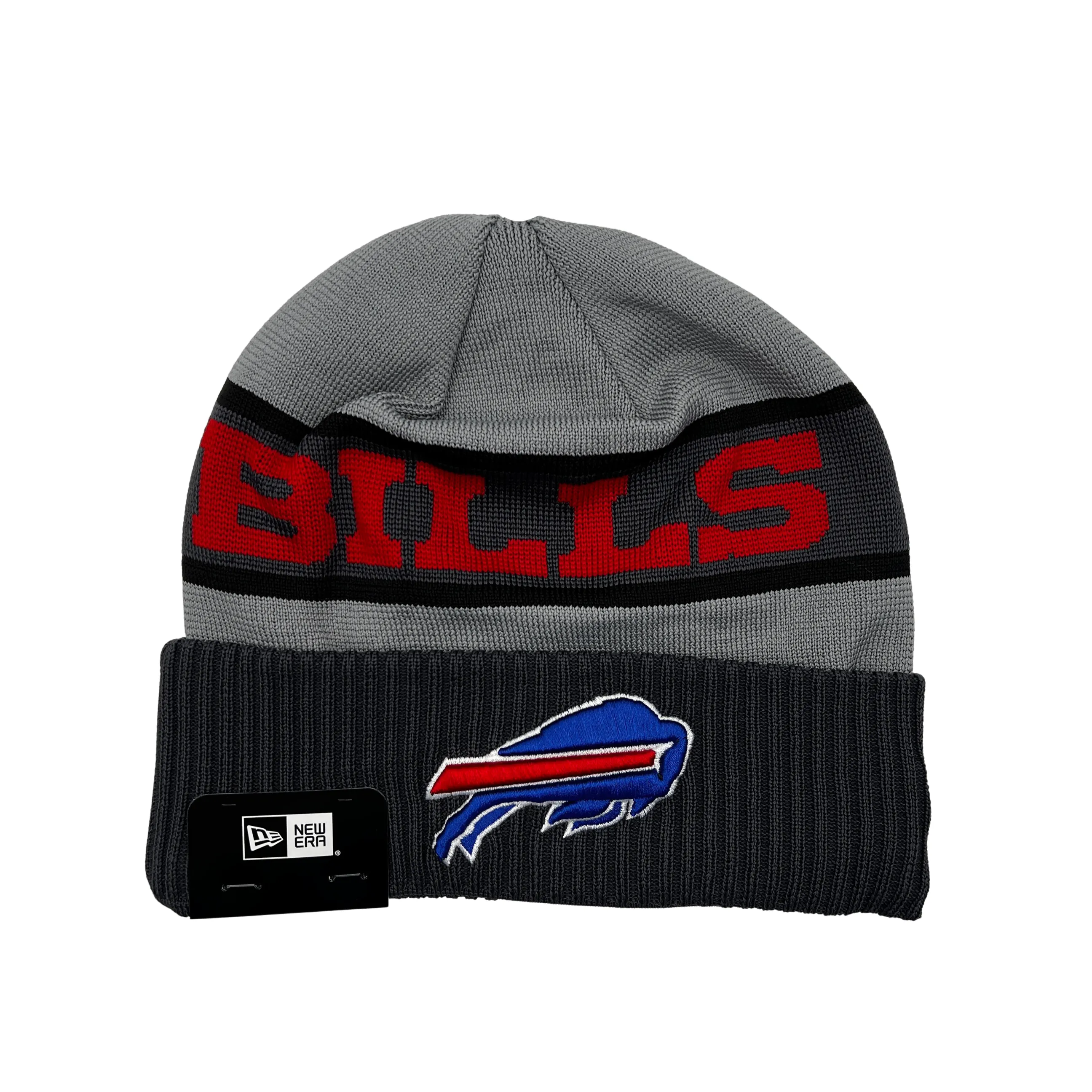 New Era Bills Gray & Red 2023 Sideline Tech Knit Hat