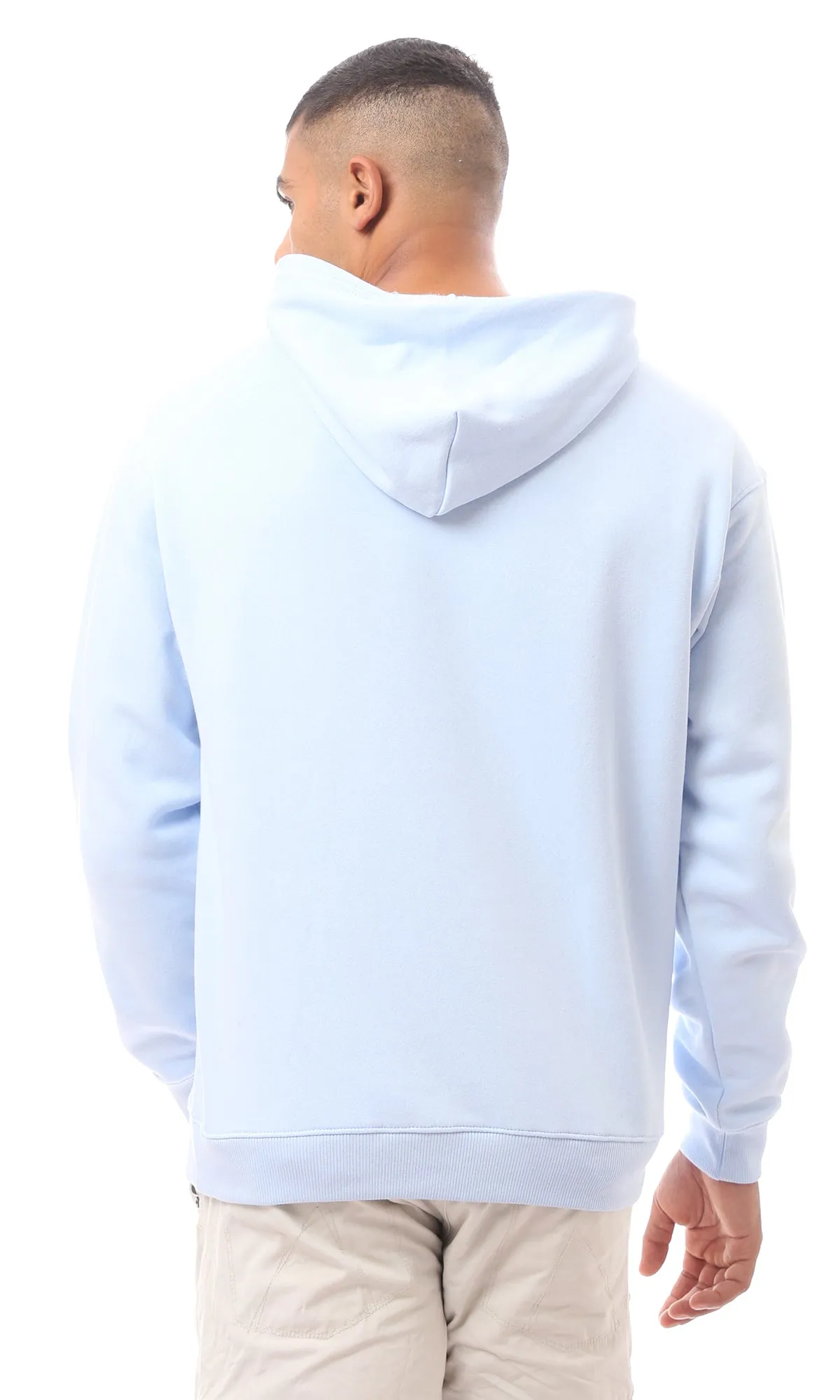 O172344 Slip On Light Blue Cotton Hoodie