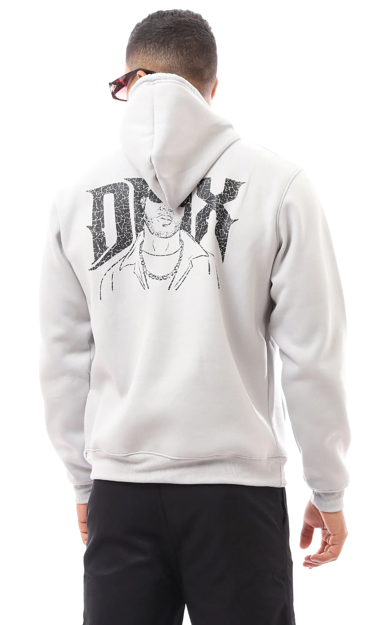 O173699 Printed Dmx And Back Light Grey Hoodie