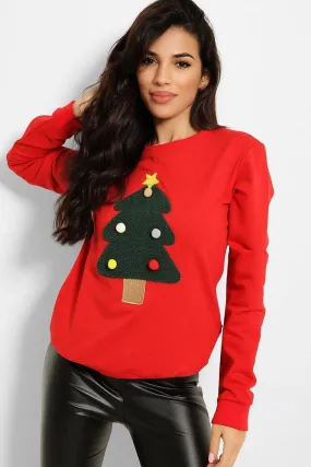 Red Festive Tree Sweatshirt