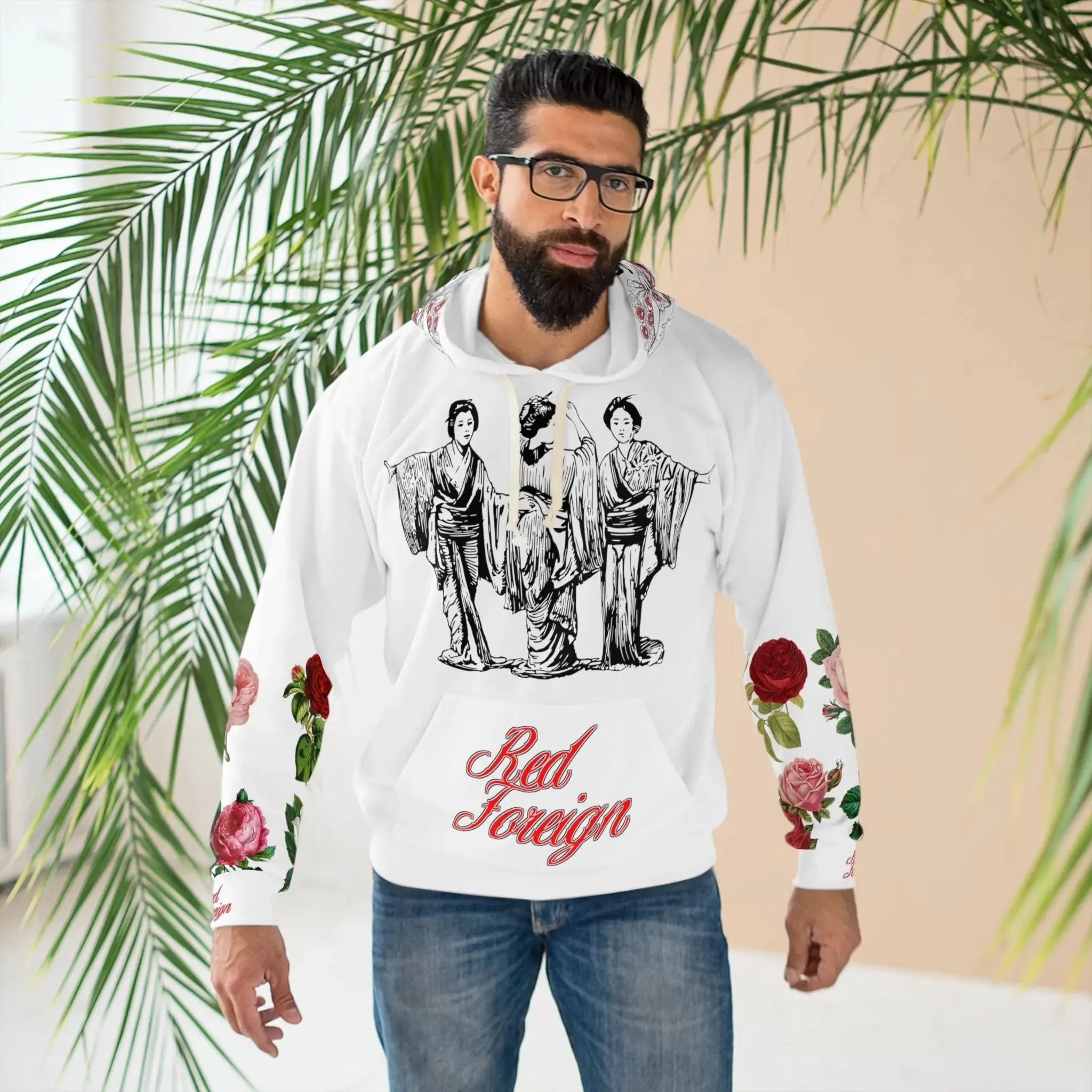 RED FOREIGN by NLB VINTAGE Unisex Pullover Hoodie (AOP)