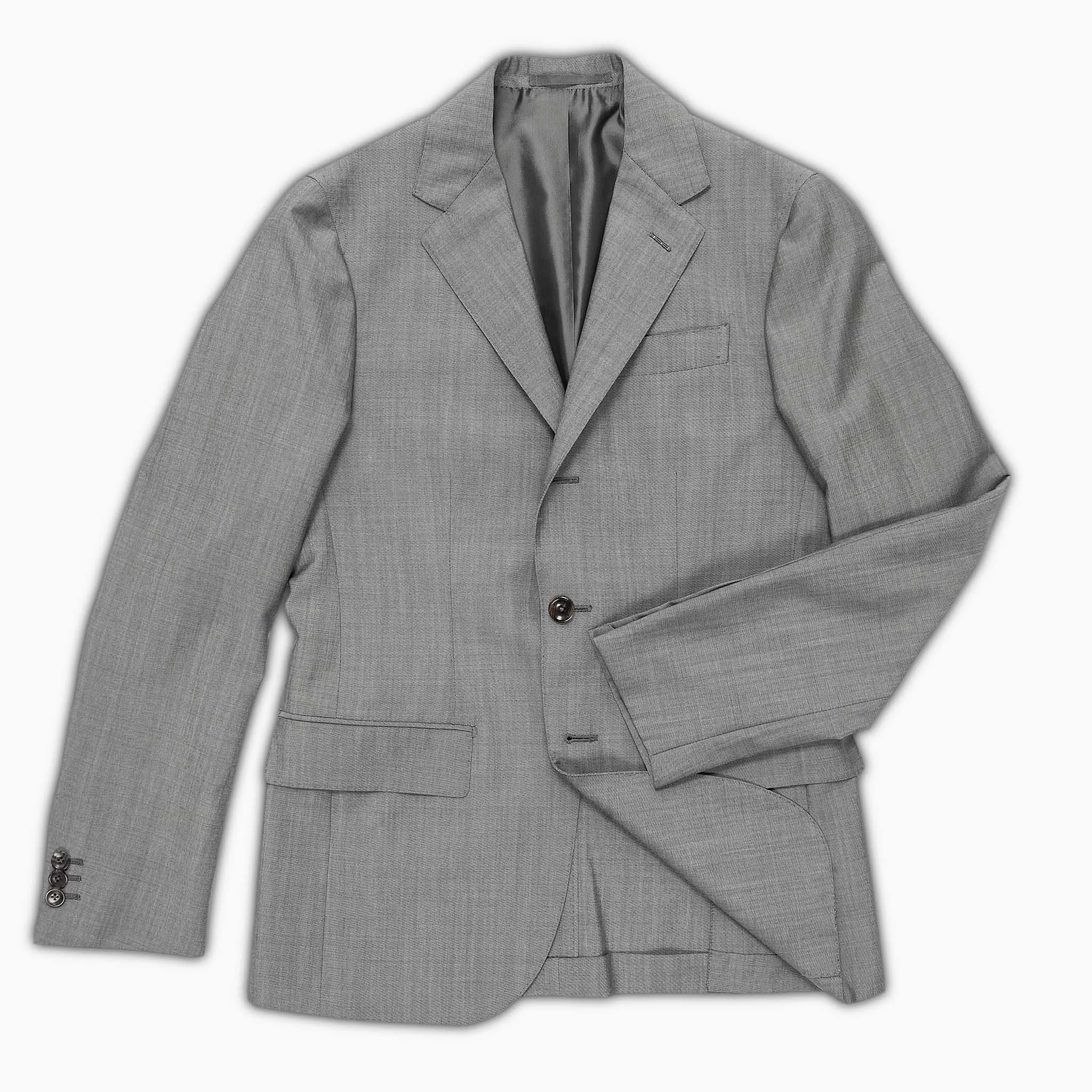 Suit Gaston Blazer and Flavien Pant in panama wool and mohair (grey melange)