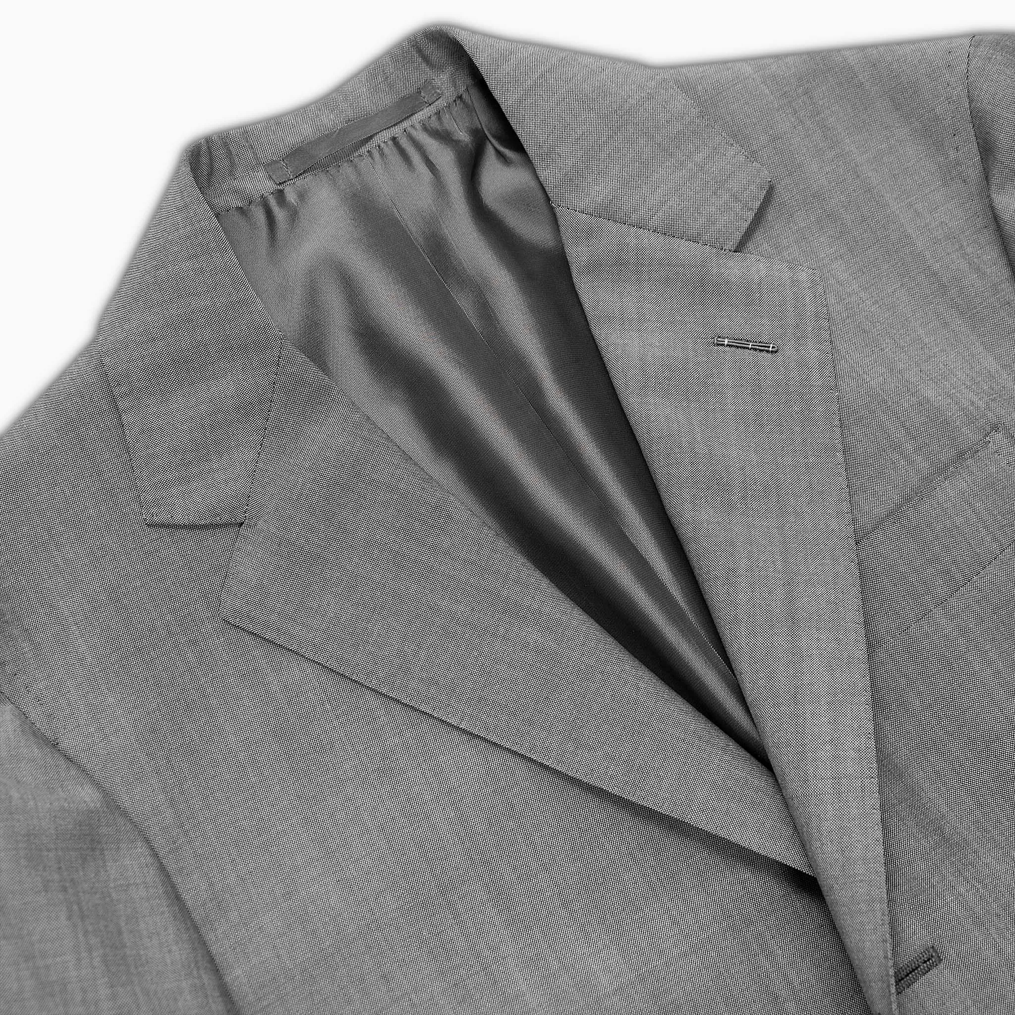 Suit Gaston Blazer and Flavien Pant in panama wool and mohair (grey melange)