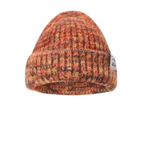 Women Coarse Knitted Mixed Color Letter Label All-match Warmth Beanie Hat