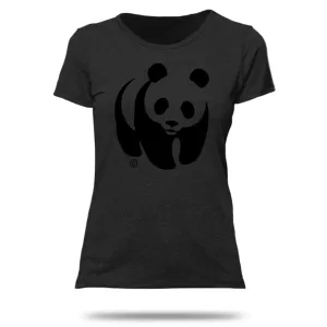 Women's black panda t-shirt