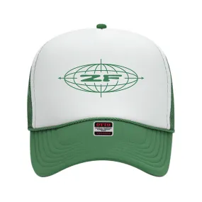 Zack Fox Stylish Green Globe Trucker Hat – Trendy Accessory for Outdoor Adventures